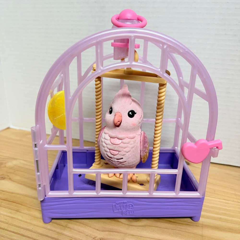 Little Live Pets Pink Bird with Purple Cage Interactive Toy Moose Toys